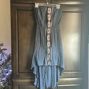 Strapless high low summer dress